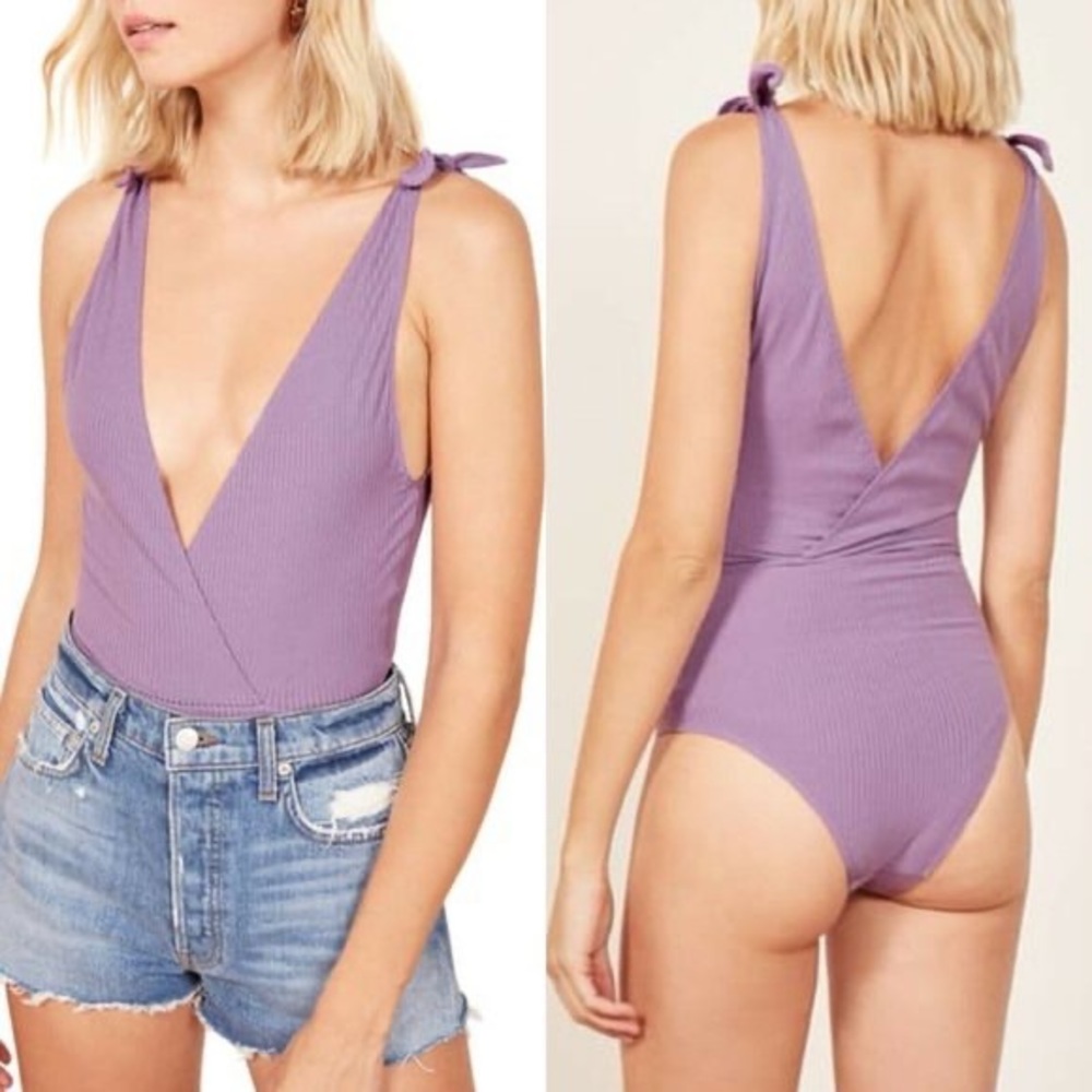 Reformation macey bodysuit in bougainvillea